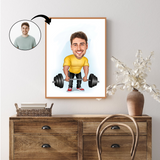 Sports tema36 (1 person) - karikaturtegning efter dine fotos - Just Karikatur