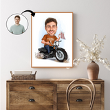 Til ham tema8 (1 person) - karikaturtegning efter dine fotos - Just Karikatur