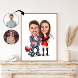 Par tema82 (2 personer) - karikaturtegning efter dine fotos - Just Karikatur