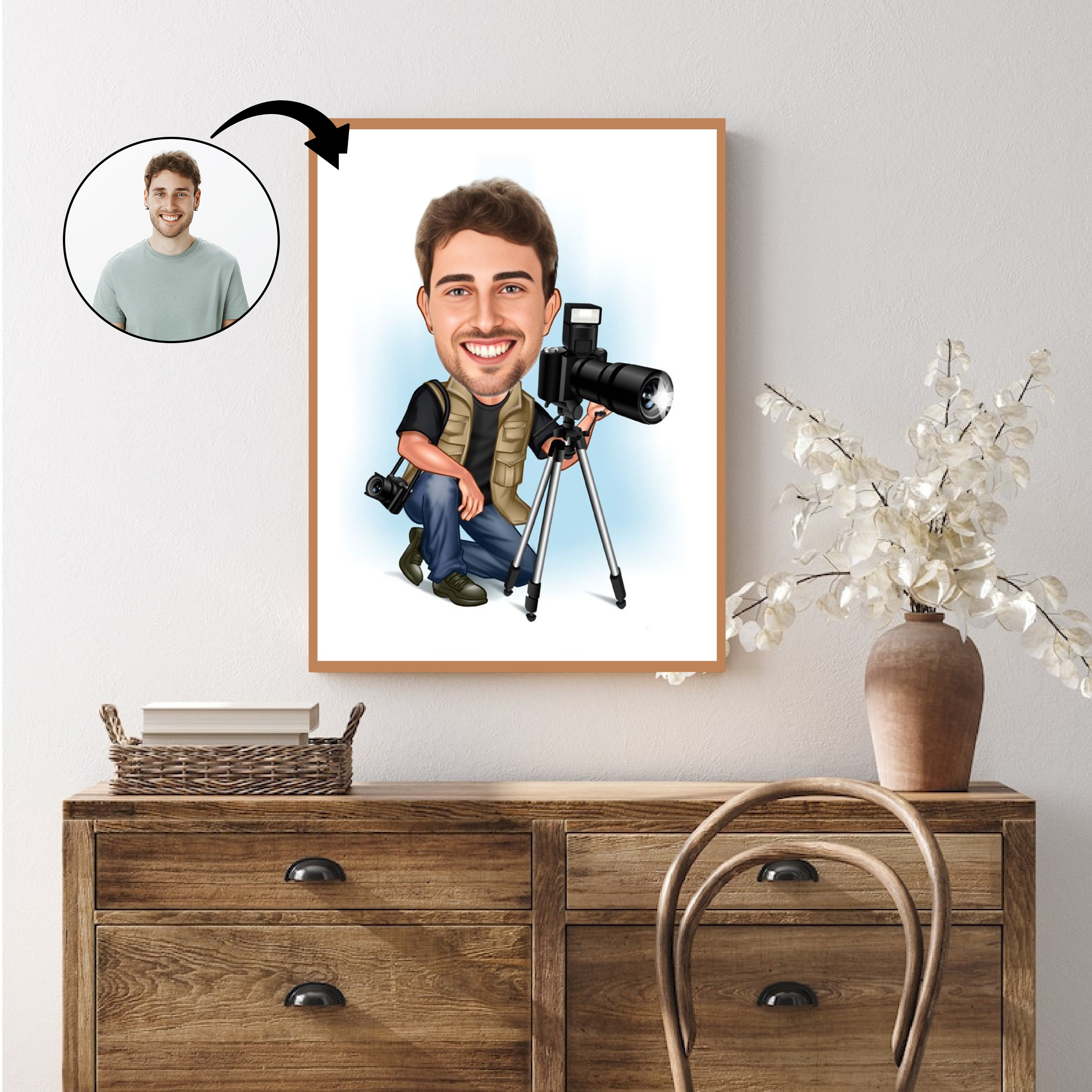 Arbejde & Erhverv tema73 (1 person) - karikaturtegning efter dine fotos - Just Karikatur