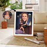 Til hende tema29 (1 person) - karikaturtegning efter dine fotos - Just Karikatur