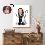 Arbejde & Erhverv tema11 (1 person) - karikaturtegning efter dine fotos - Just Karikatur