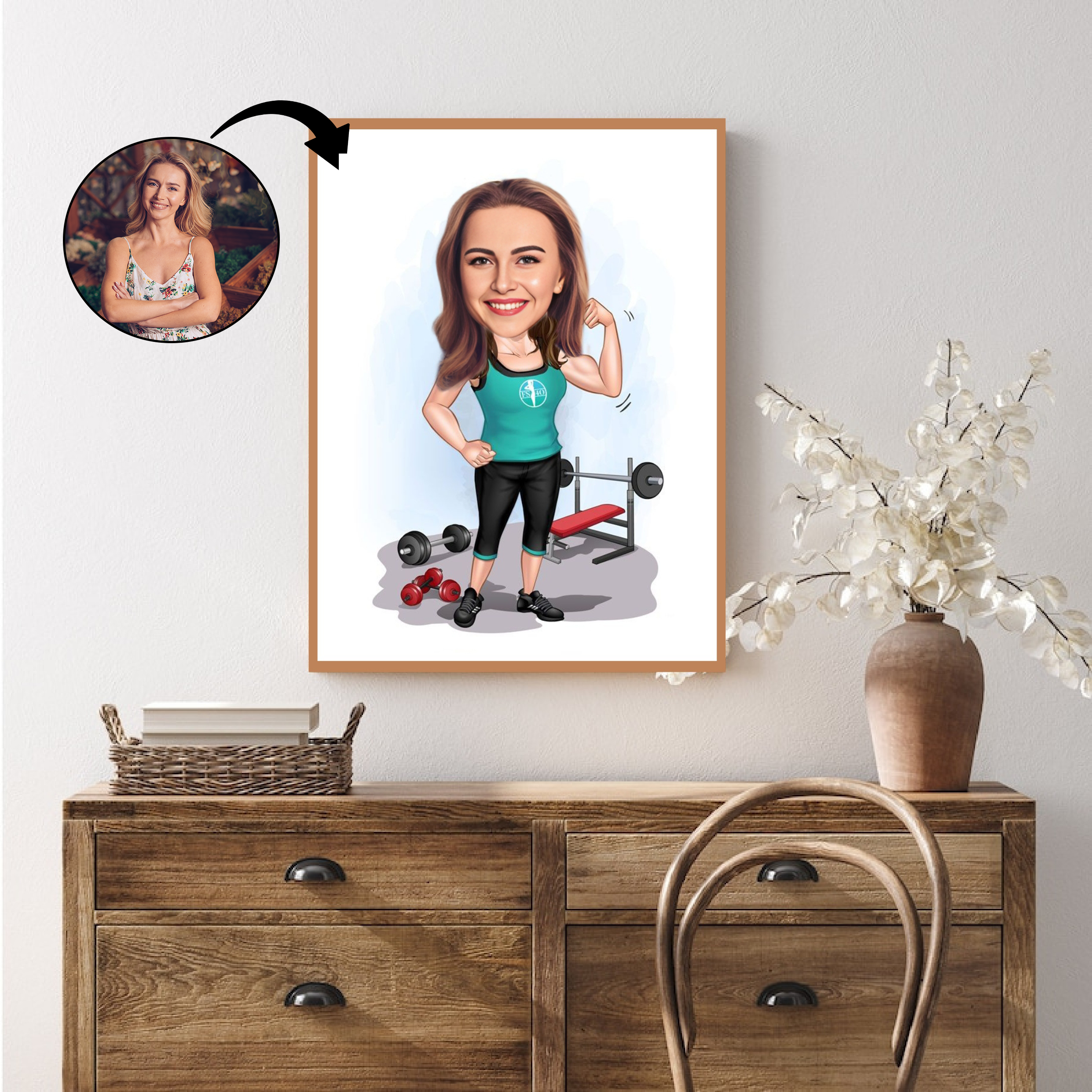 Sports tema28 (1 person) - karikaturtegning efter dine fotos - Just Karikatur