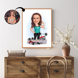 Sports tema28 (1 person) - karikaturtegning efter dine fotos - Just Karikatur