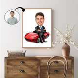 Til ham tema69 (1 person) - karikaturtegning efter dine fotos - Just Karikatur