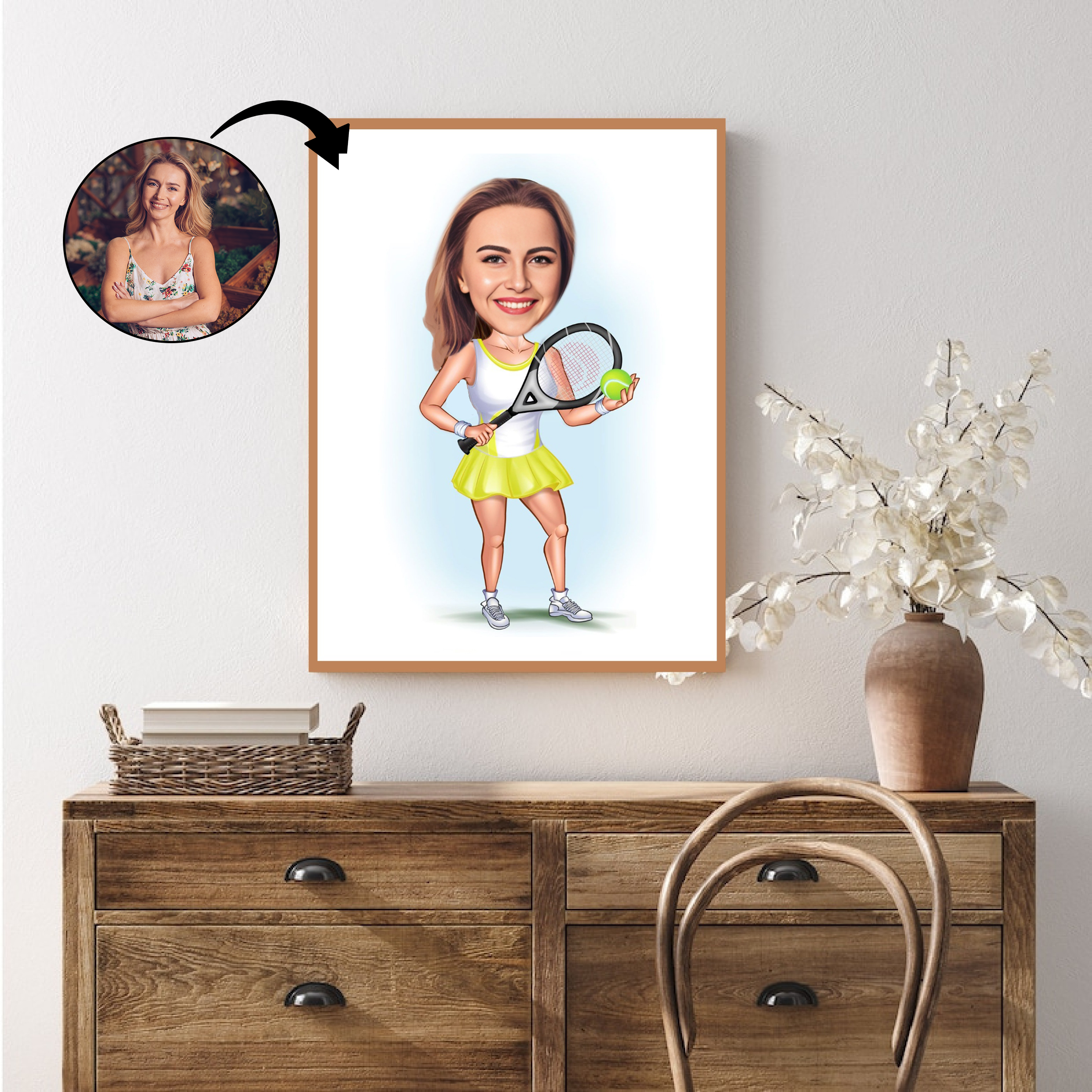 Sports tema8 (1 person) - karikaturtegning efter dine fotos - Just Karikatur