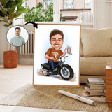 Til ham tema8 (1 person) - karikaturtegning efter dine fotos - Just Karikatur