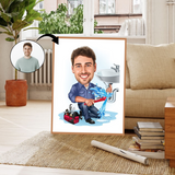 Arbejde & Erhverv tema45 (1 person) - karikaturtegning efter dine fotos - Just Karikatur