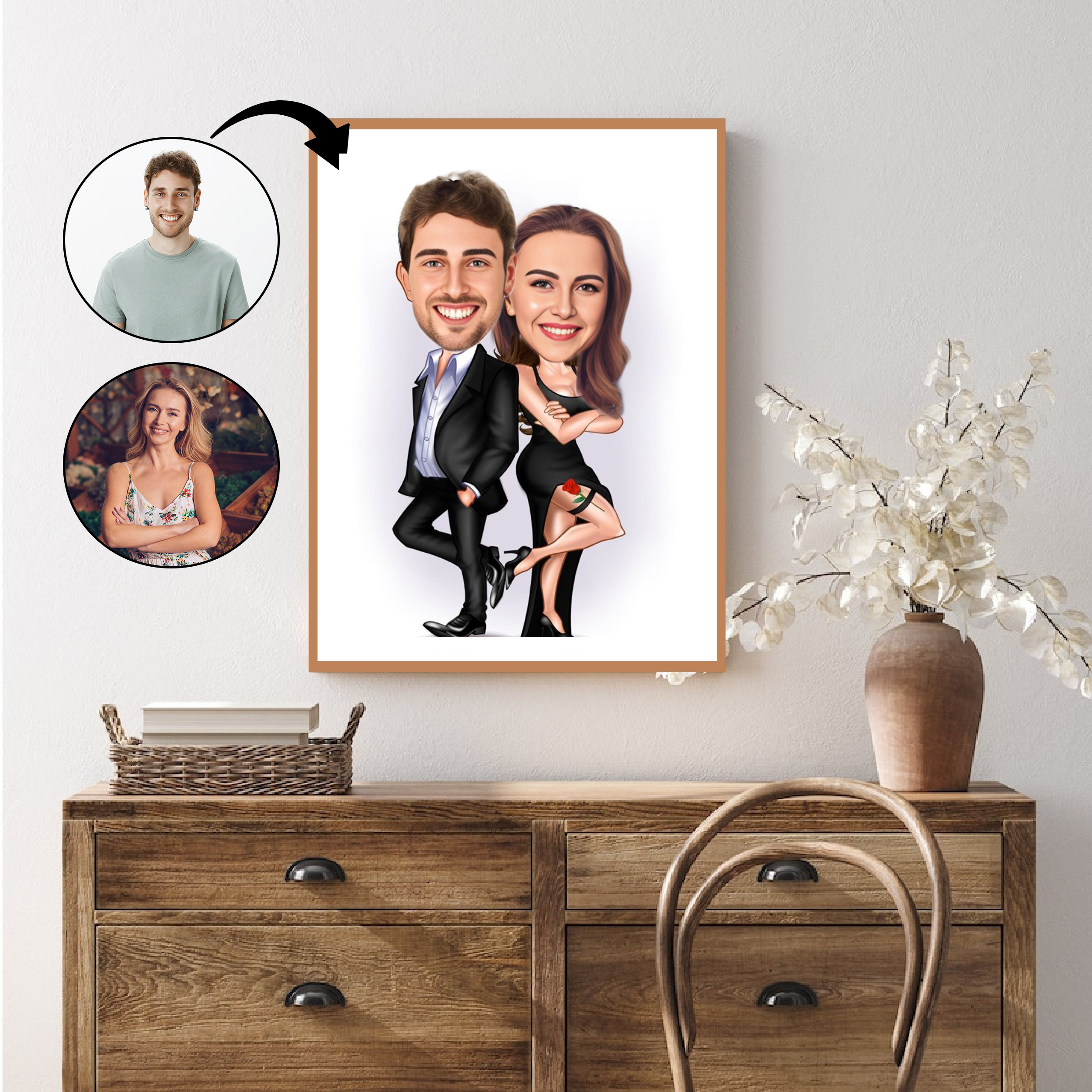 Par tema74 (2 personer) - karikaturtegning efter dine fotos - Just Karikatur