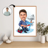 Arbejde & Erhverv tema45 (1 person) - karikaturtegning efter dine fotos - Just Karikatur