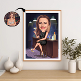 Til hende tema29 (1 person) - karikaturtegning efter dine fotos - Just Karikatur