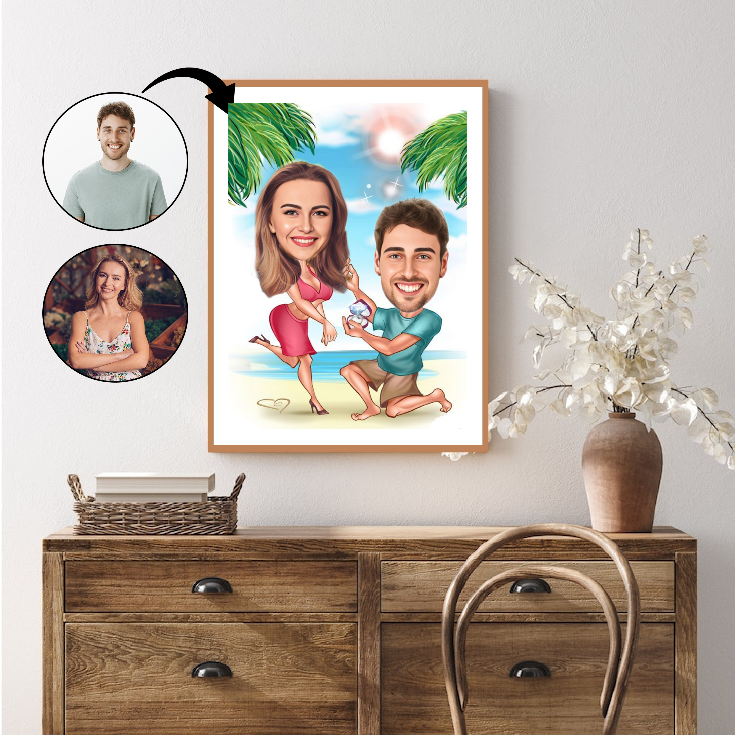 Par tema41 (2 personer) - karikaturtegning efter dine fotos - Just Karikatur