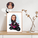 Til hende tema28 (1 person) - karikaturtegning efter dine fotos - Just Karikatur