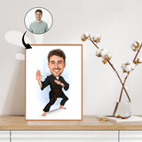 Sports tema22 (1 person) - karikaturtegning efter dine fotos - Just Karikatur