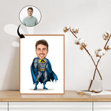 Superhelt tema40 (1 person) - karikaturtegning efter dine fotos - Just Karikatur