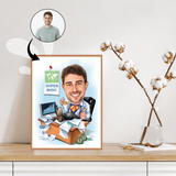 Chef tema10 (1 person) - karikaturtegning efter dine fotos - Just Karikatur