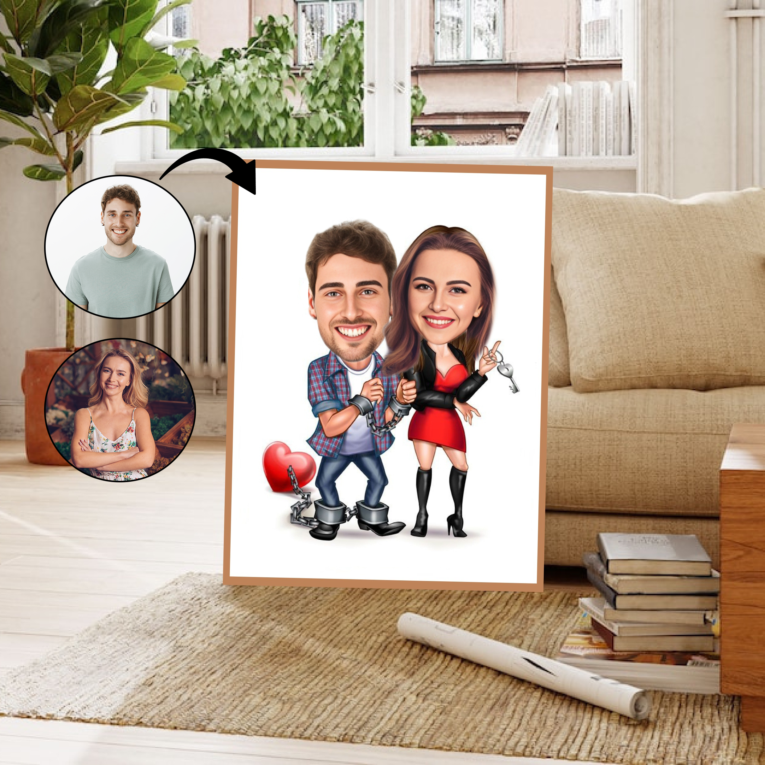 Par tema82 (2 personer) - karikaturtegning efter dine fotos - Just Karikatur