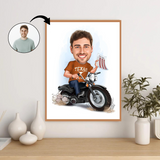 Til ham tema8 (1 person) - karikaturtegning efter dine fotos - Just Karikatur