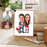 Par tema82 (2 personer) - karikaturtegning efter dine fotos - Just Karikatur