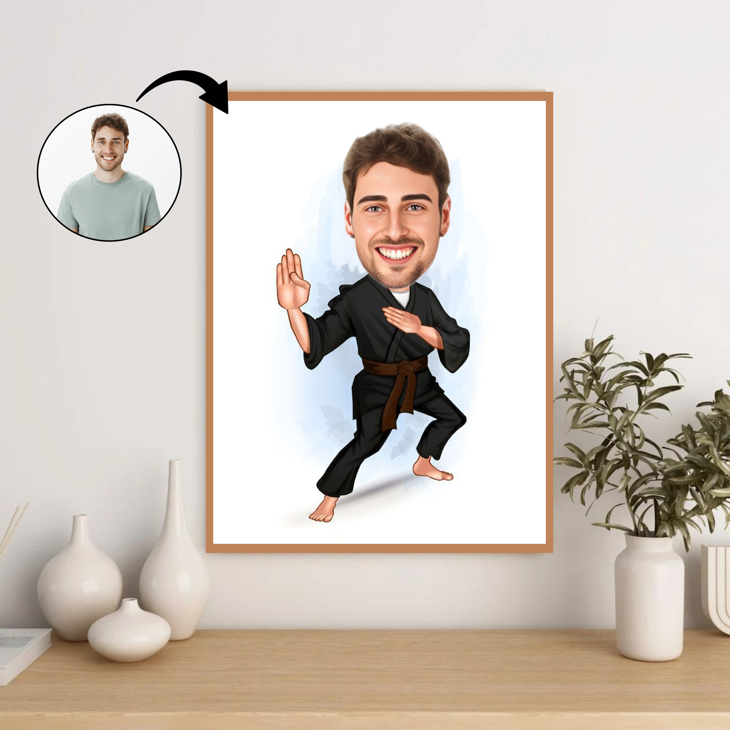 Sports tema22 (1 person) - karikaturtegning efter dine fotos - Just Karikatur