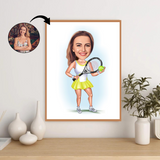 Sports tema8 (1 person) - karikaturtegning efter dine fotos - Just Karikatur