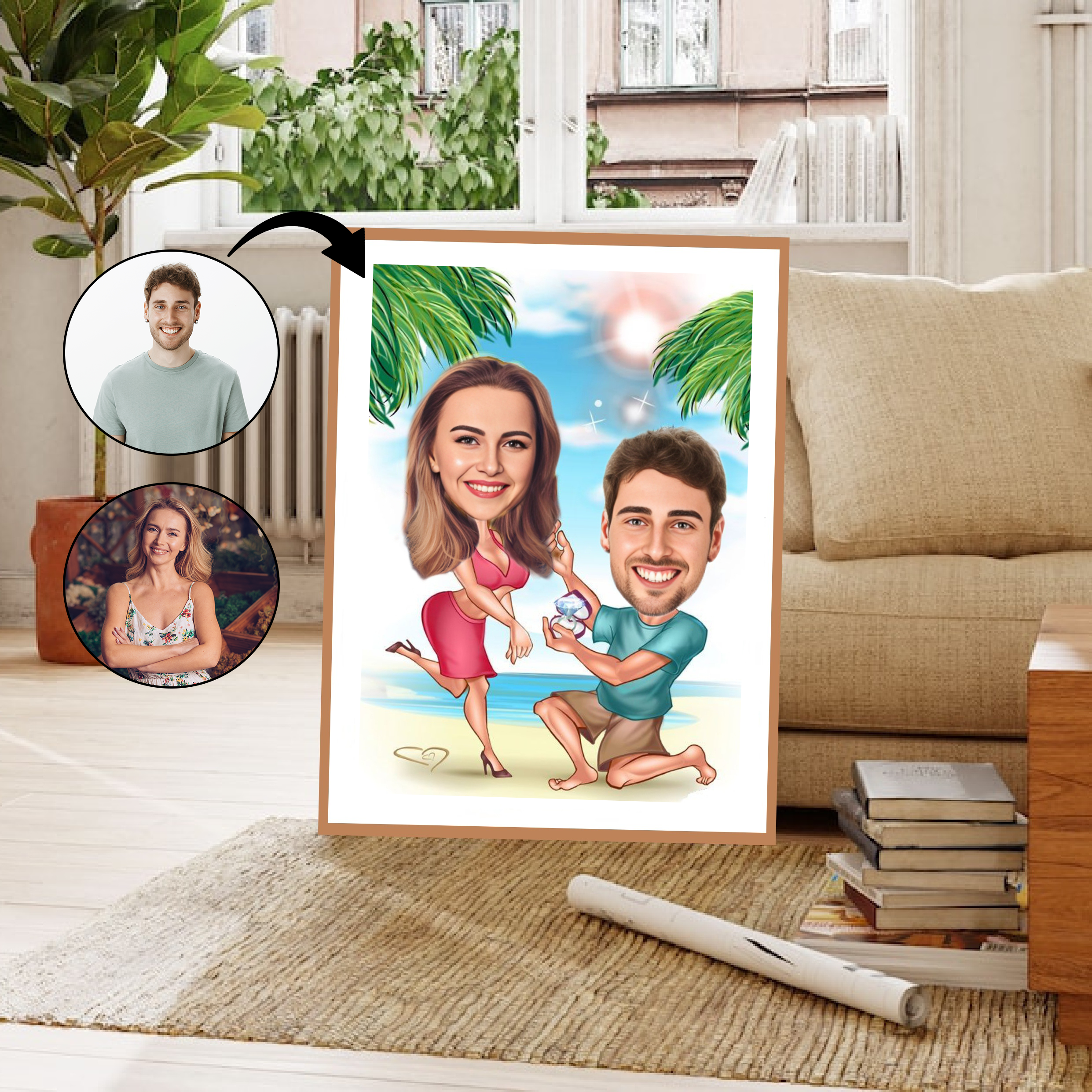 Par tema41 (2 personer) - karikaturtegning efter dine fotos - Just Karikatur