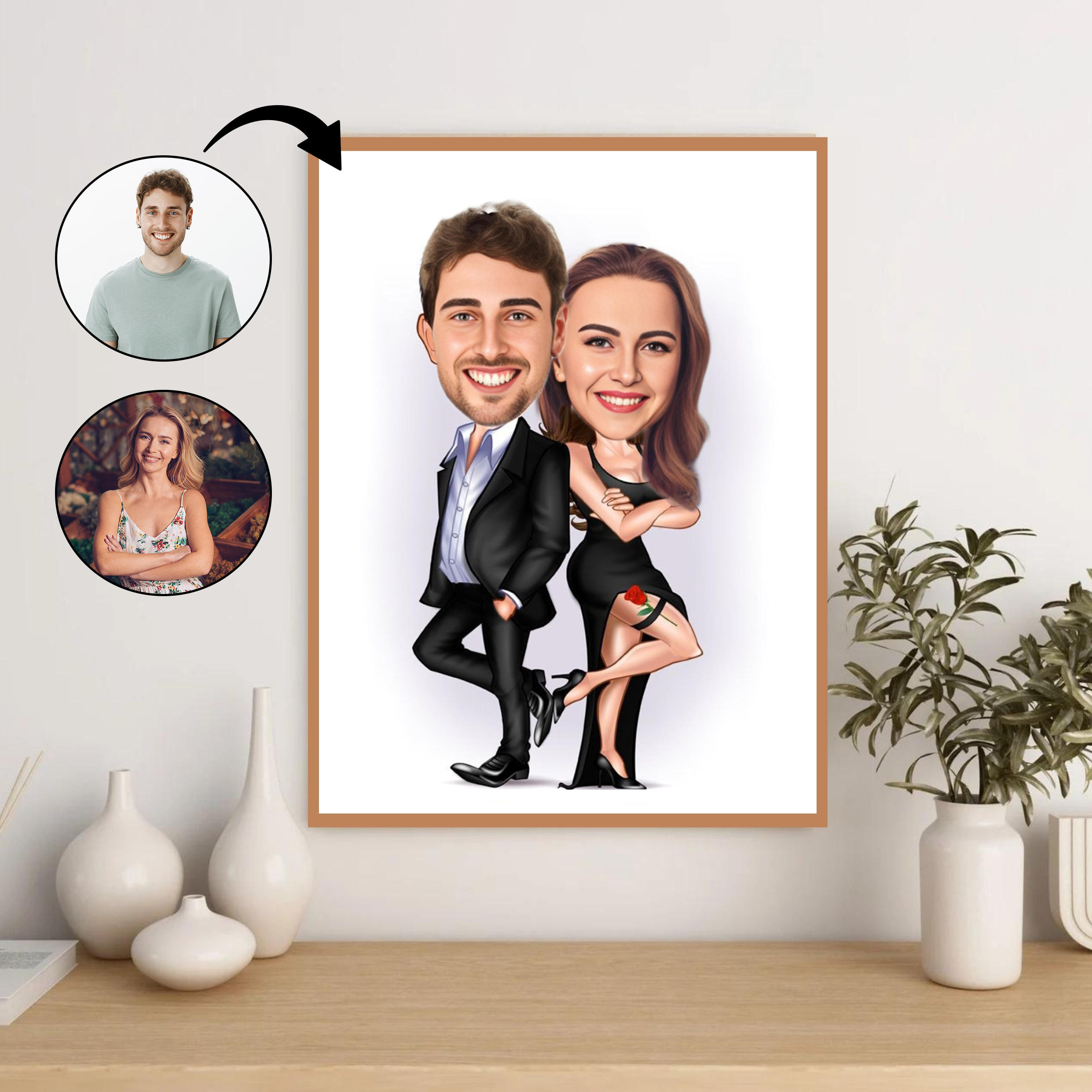 Par tema74 (2 personer) - karikaturtegning efter dine fotos - Just Karikatur