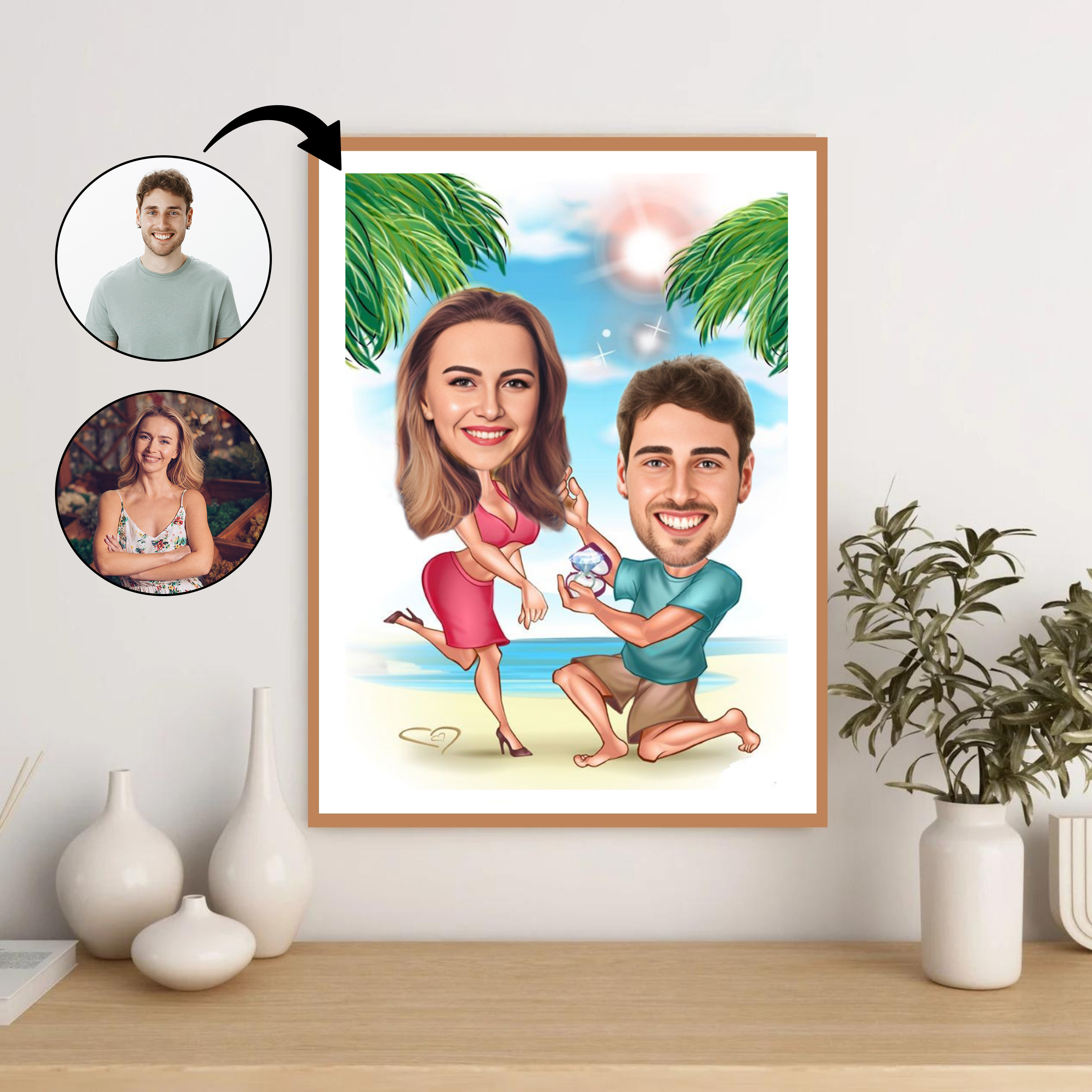 Par tema41 (2 personer) - karikaturtegning efter dine fotos - Just Karikatur