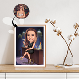 Til hende tema29 (1 person) - karikaturtegning efter dine fotos - Just Karikatur