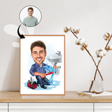 Arbejde & Erhverv tema45 (1 person) - karikaturtegning efter dine fotos - Just Karikatur