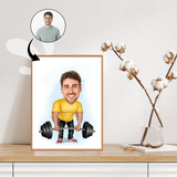 Sports tema36 (1 person) - karikaturtegning efter dine fotos - Just Karikatur