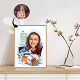 Chef tema9 (1 person) - karikaturtegning efter dine fotos - Just Karikatur