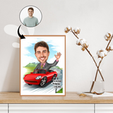 Til ham tema68 (1 person) - karikaturtegning efter dine fotos - Just Karikatur