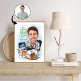 Chef tema10 (1 person) - karikaturtegning efter dine fotos - Just Karikatur