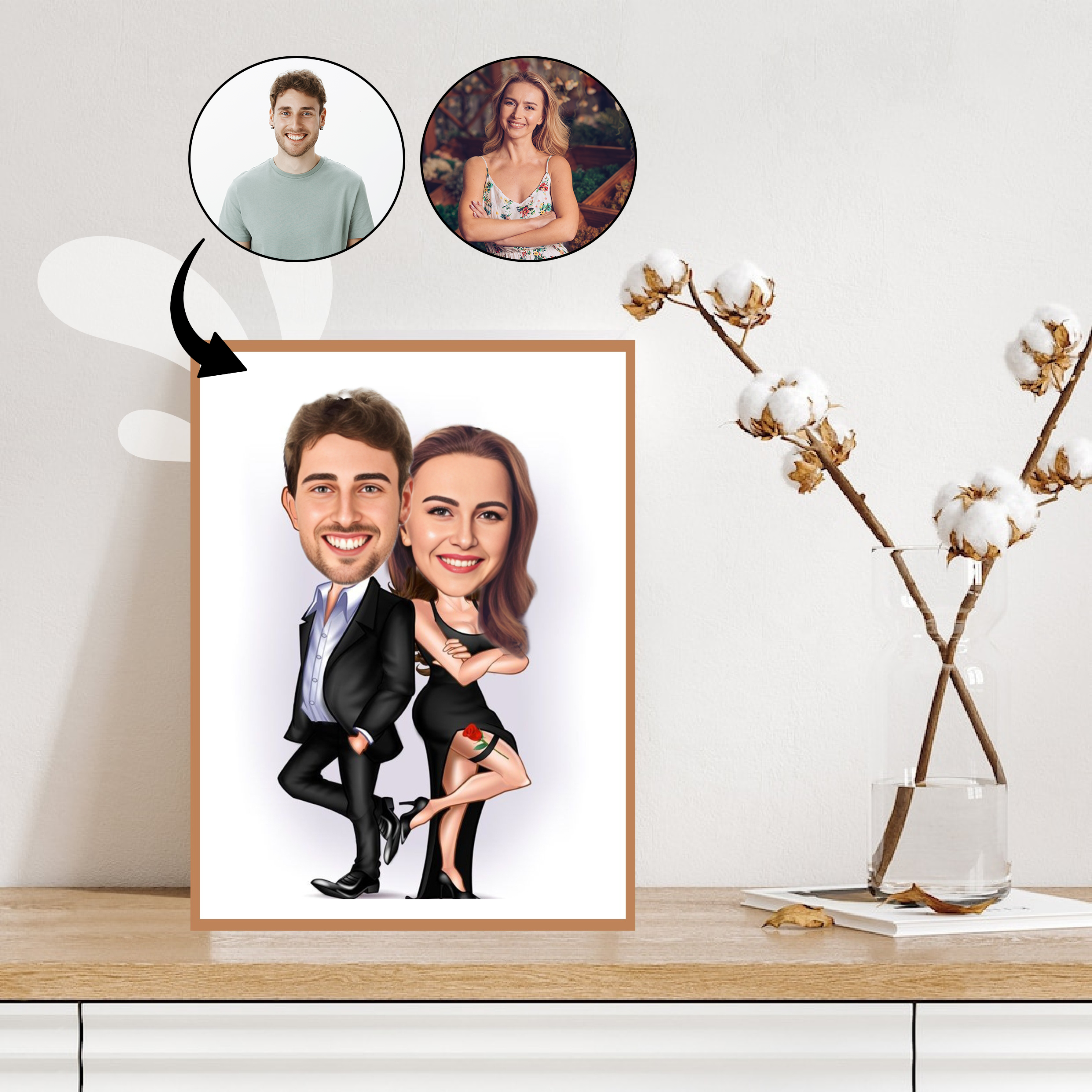 Par tema74 (2 personer) - karikaturtegning efter dine fotos - Just Karikatur