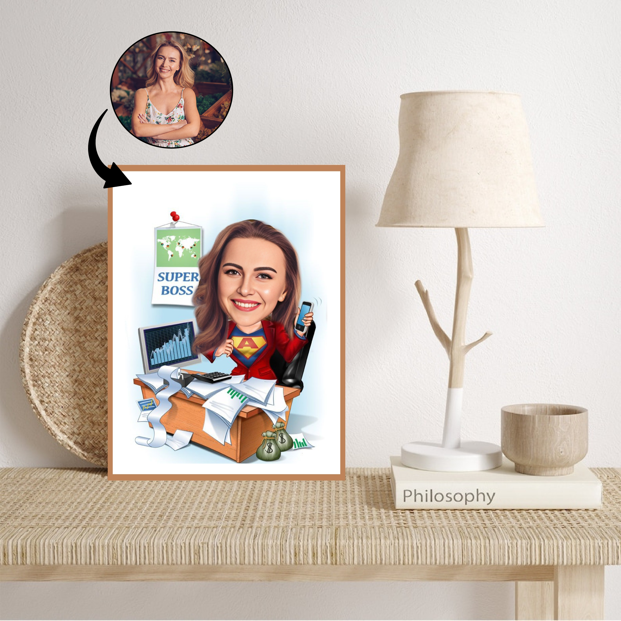 Chef tema9 (1 person) - karikaturtegning efter dine fotos - Just Karikatur