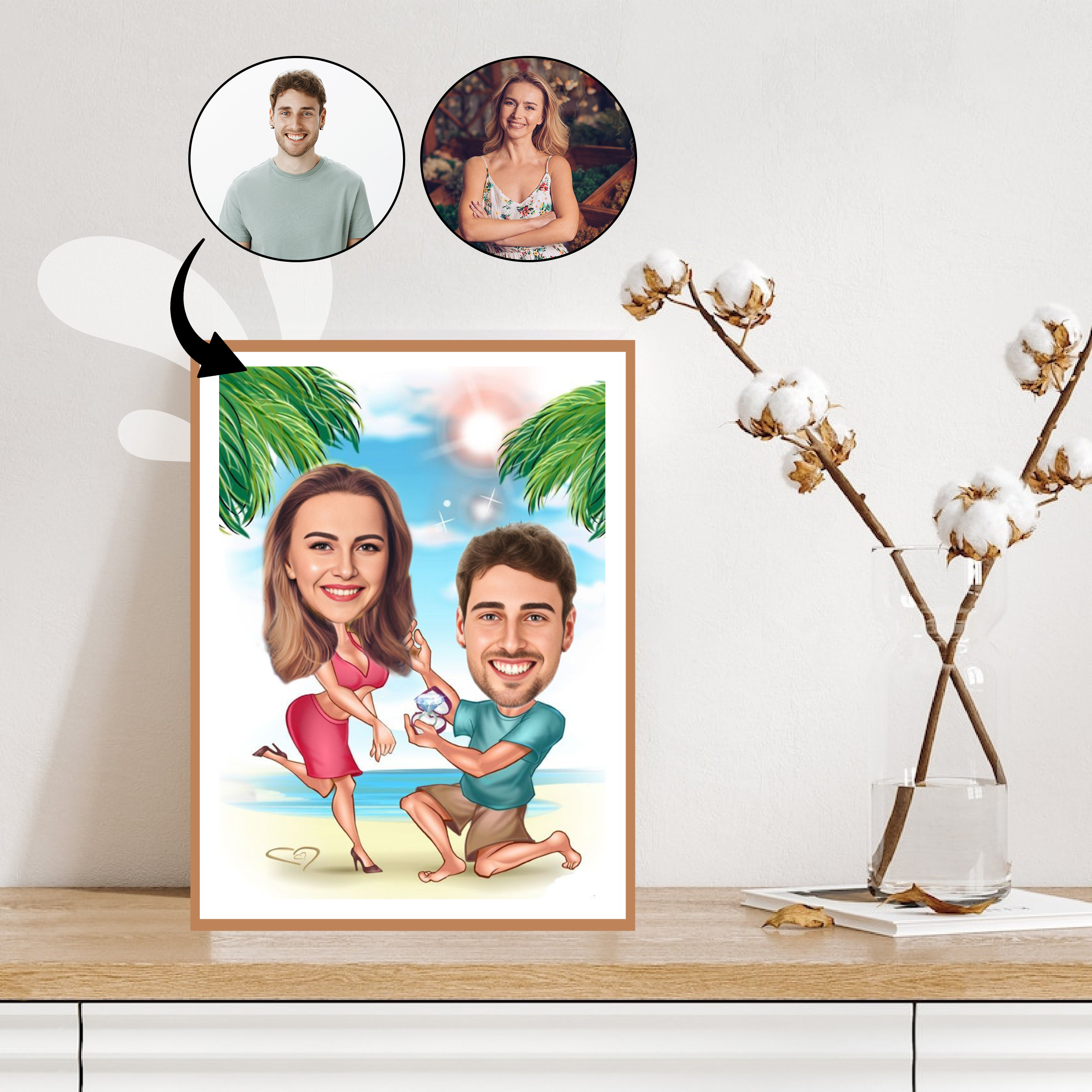 Par tema41 (2 personer) - karikaturtegning efter dine fotos - Just Karikatur