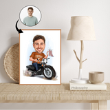 Til ham tema8 (1 person) - karikaturtegning efter dine fotos - Just Karikatur