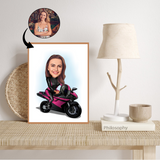 Til hende tema28 (1 person) - karikaturtegning efter dine fotos - Just Karikatur