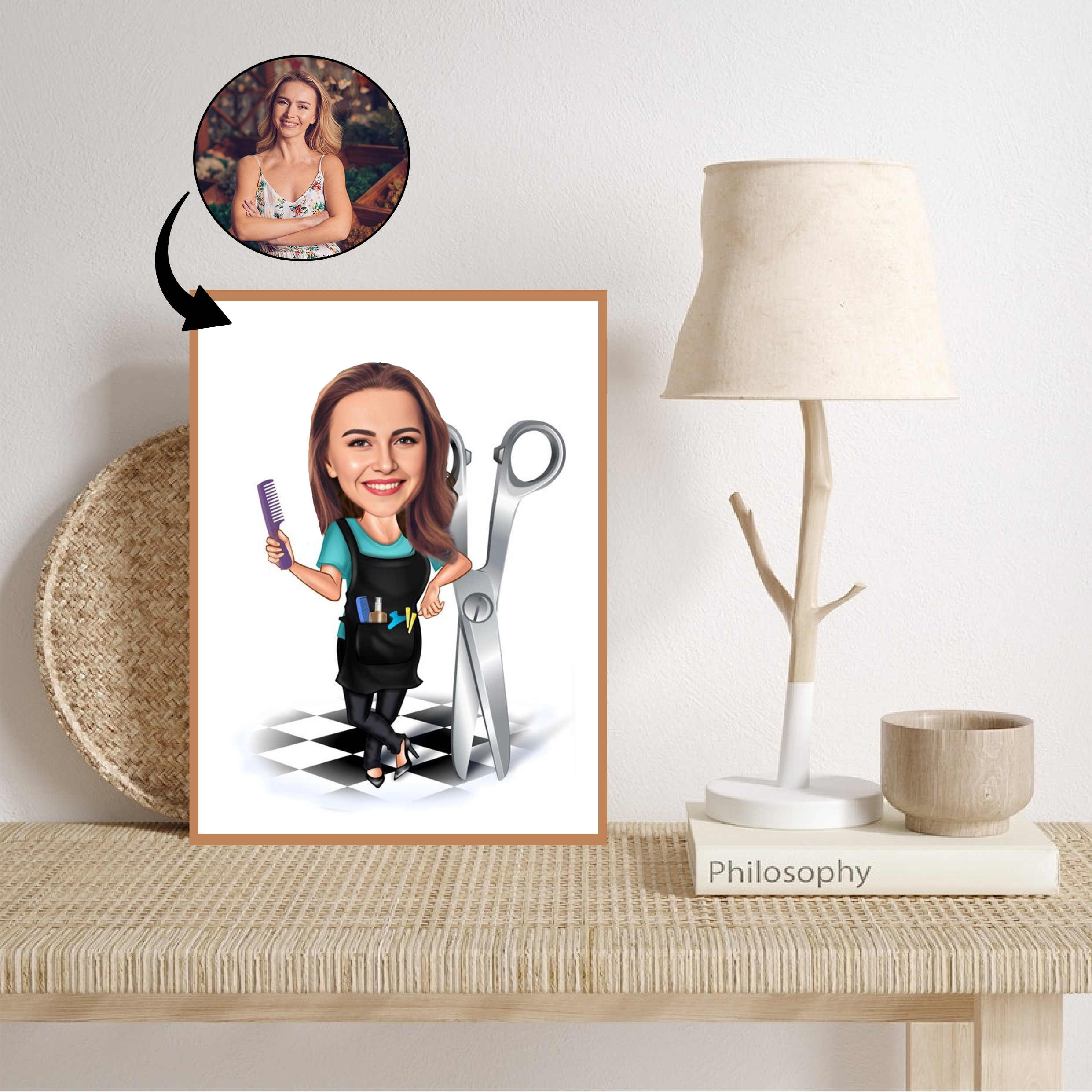 Arbejde & Erhverv tema11 (1 person) - karikaturtegning efter dine fotos - Just Karikatur