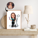 Arbejde & Erhverv tema11 (1 person) - karikaturtegning efter dine fotos - Just Karikatur