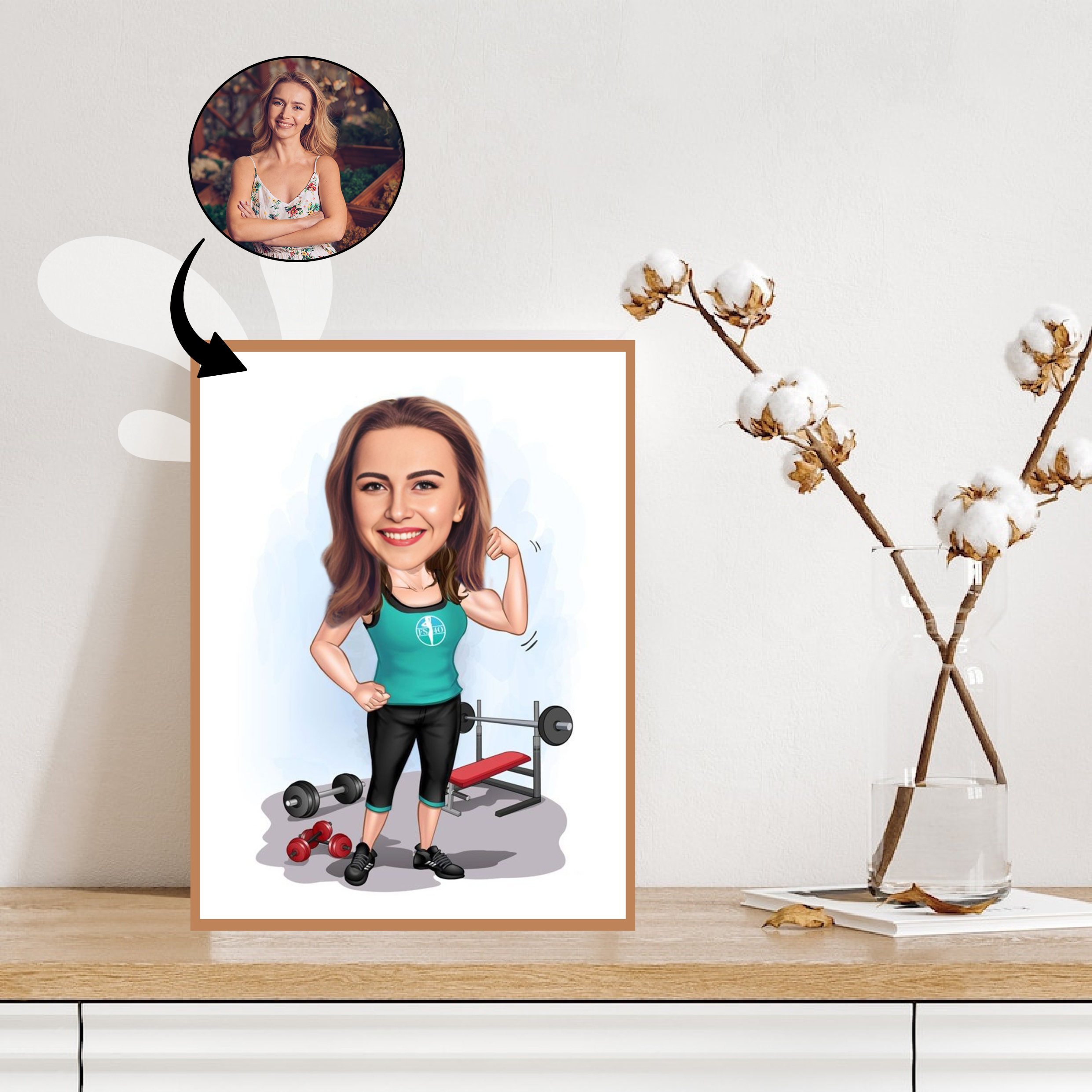 Sports tema28 (1 person) - karikaturtegning efter dine fotos - Just Karikatur