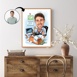 Chef tema10 (1 person) - karikaturtegning efter dine fotos - Just Karikatur