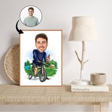 Til ham tema14 (1 person) - karikaturtegning efter dine fotos - Just Karikatur