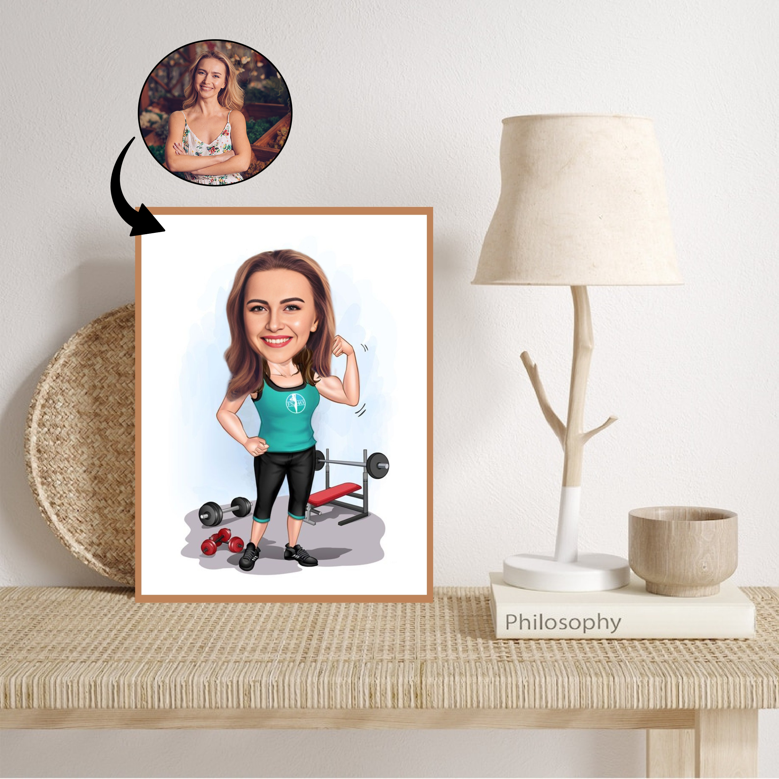 Sports tema28 (1 person) - karikaturtegning efter dine fotos - Just Karikatur