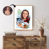 Chef tema9 (1 person) - karikaturtegning efter dine fotos - Just Karikatur