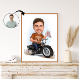 Til ham tema8 (1 person) - karikaturtegning efter dine fotos - Just Karikatur