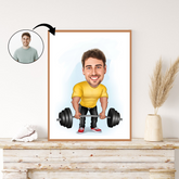 Sports tema11 (1 person) - karikaturtegning efter dine fotos - Just Karikatur