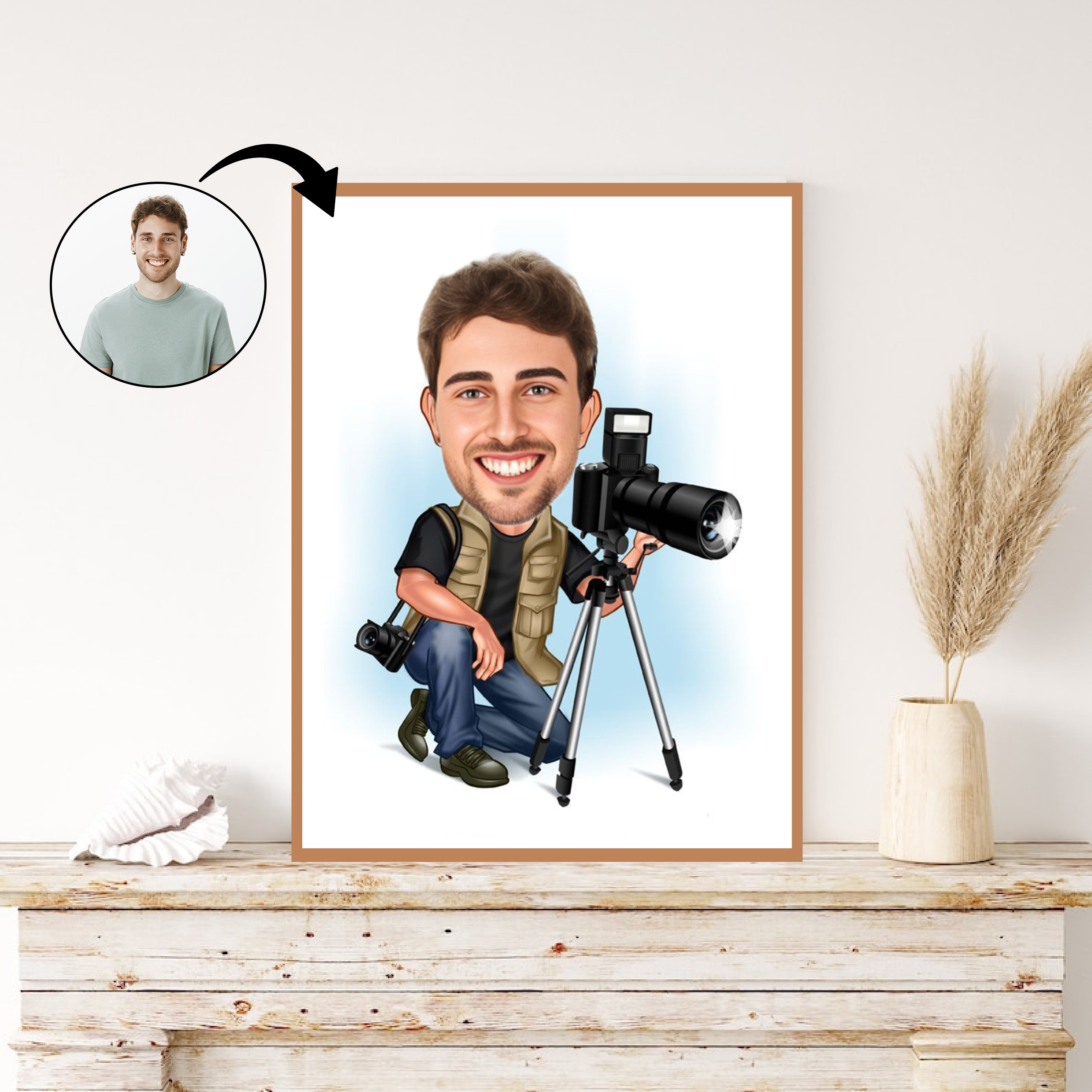 Arbejde & Erhverv tema73 (1 person) - karikaturtegning efter dine fotos - Just Karikatur