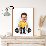 Sports tema36 (1 person) - karikaturtegning efter dine fotos - Just Karikatur